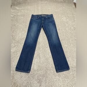 thick stitch Buckle big Star Kate mid rise straight jeans 29x31 dark wash blue